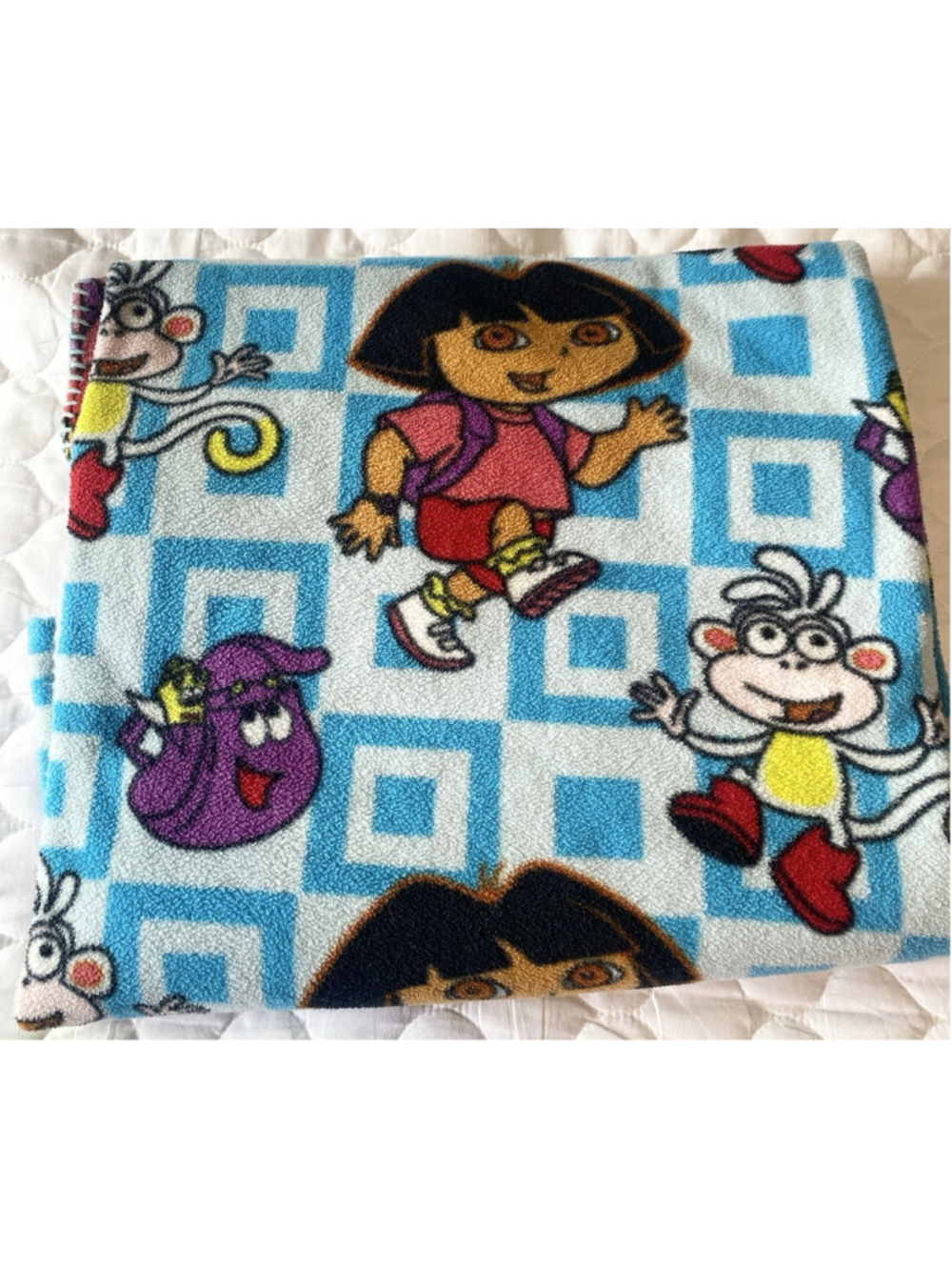 Vintage Dora the Explorer Fleece Throw Blanket Boots Backpack 49x57 Nickelodeon